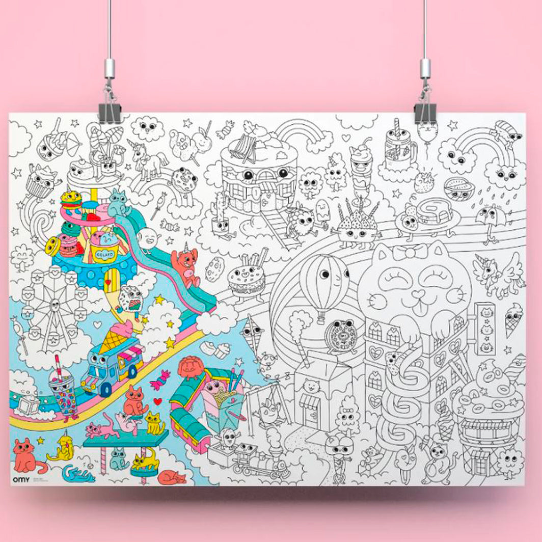 Omy Large Poster for Coloring, Kawaii