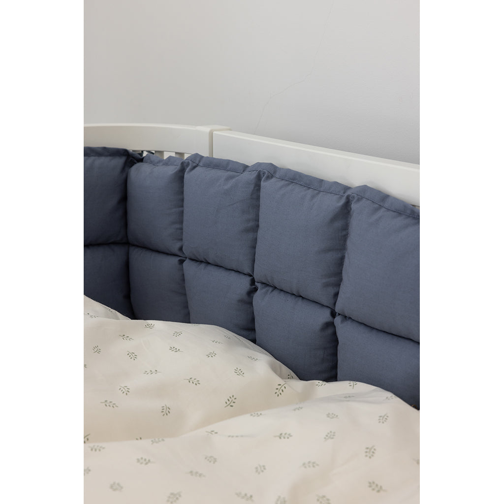 Sebra Bed Bumper, Kapok, Half-Length – Forest Lake Blue