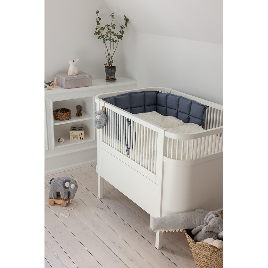 Sebra Bed Bumper, Kapok, Half Length – Forest Lake Blue