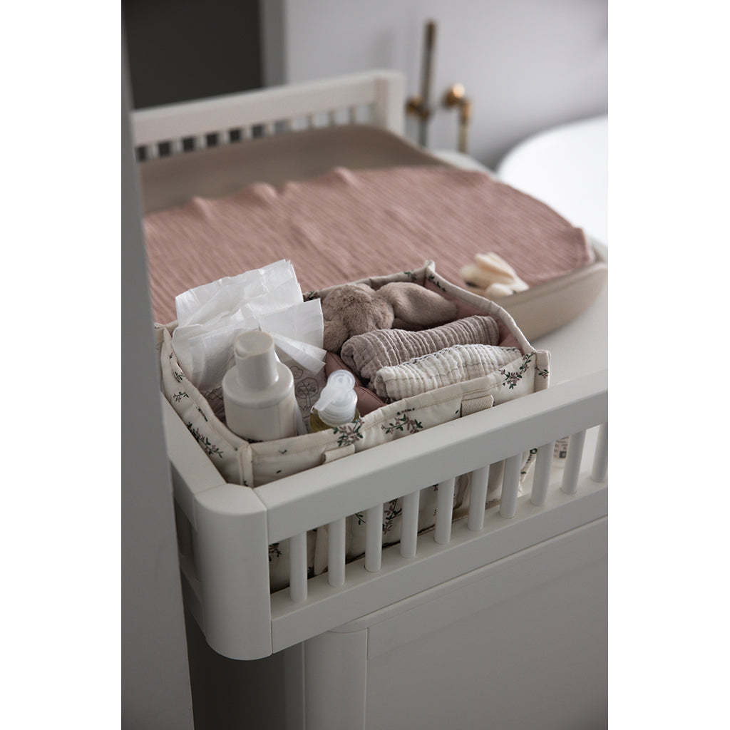 Sebra Fabric Storage Basket with Handles, Powder Blossom
