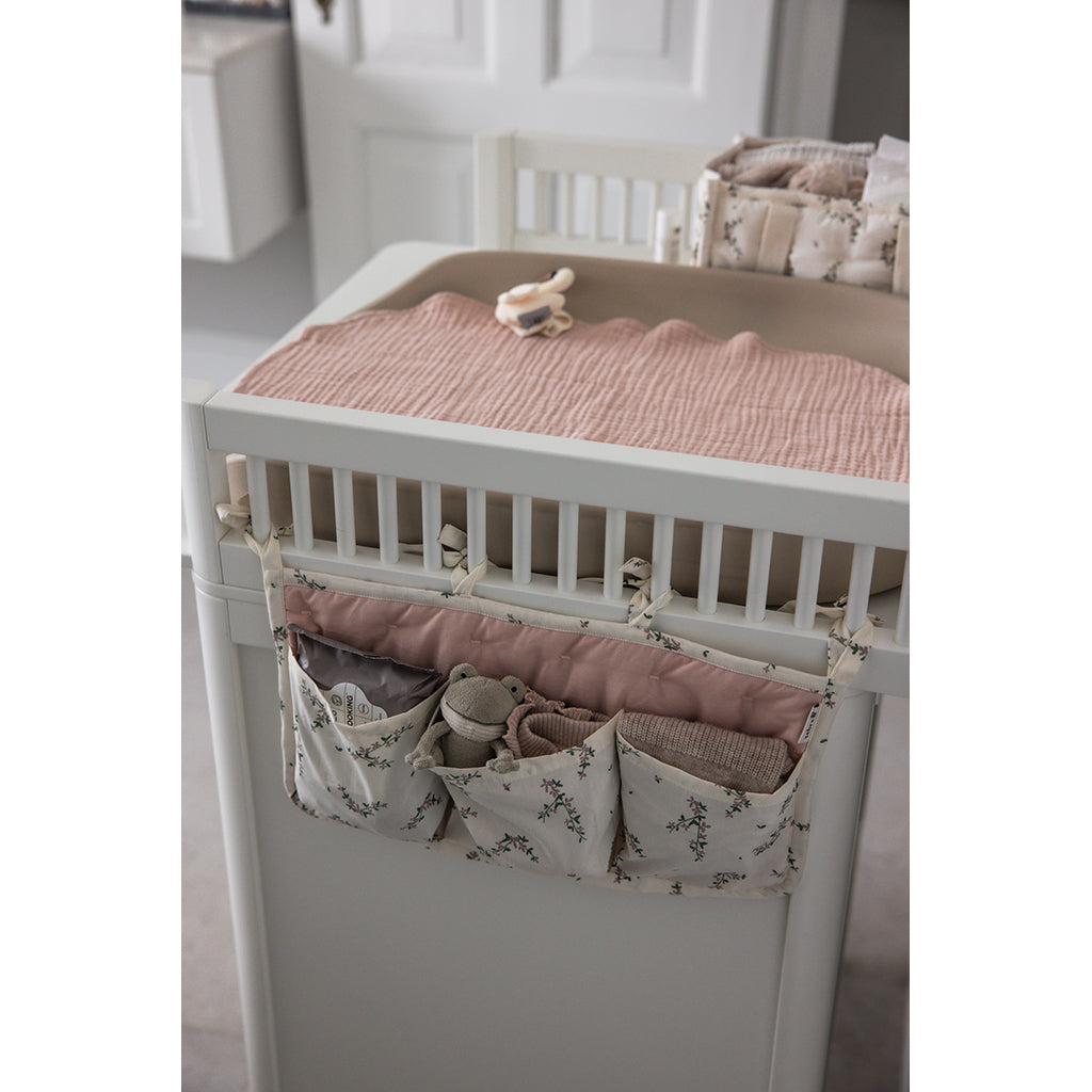 Sebra Fabric Storage Basket with Handles, Powder Blossom