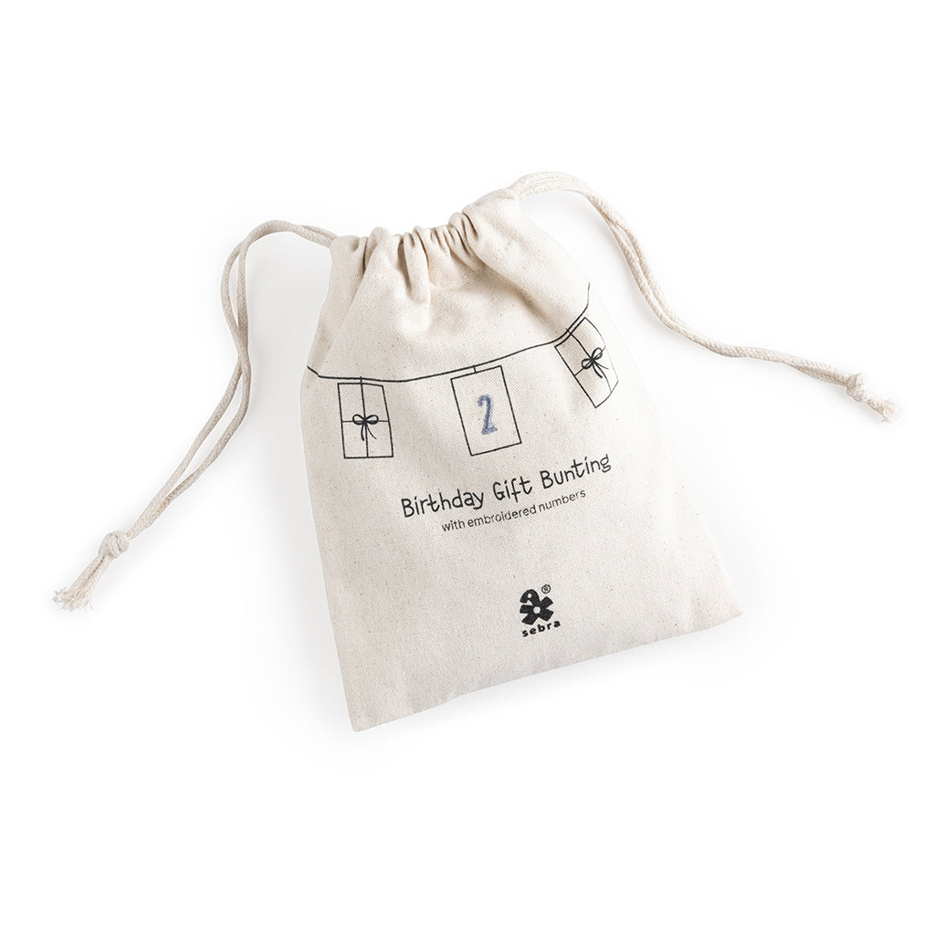 Sebra Birthday Garland with Gifts, Numbers 0-9, Organic Cotton