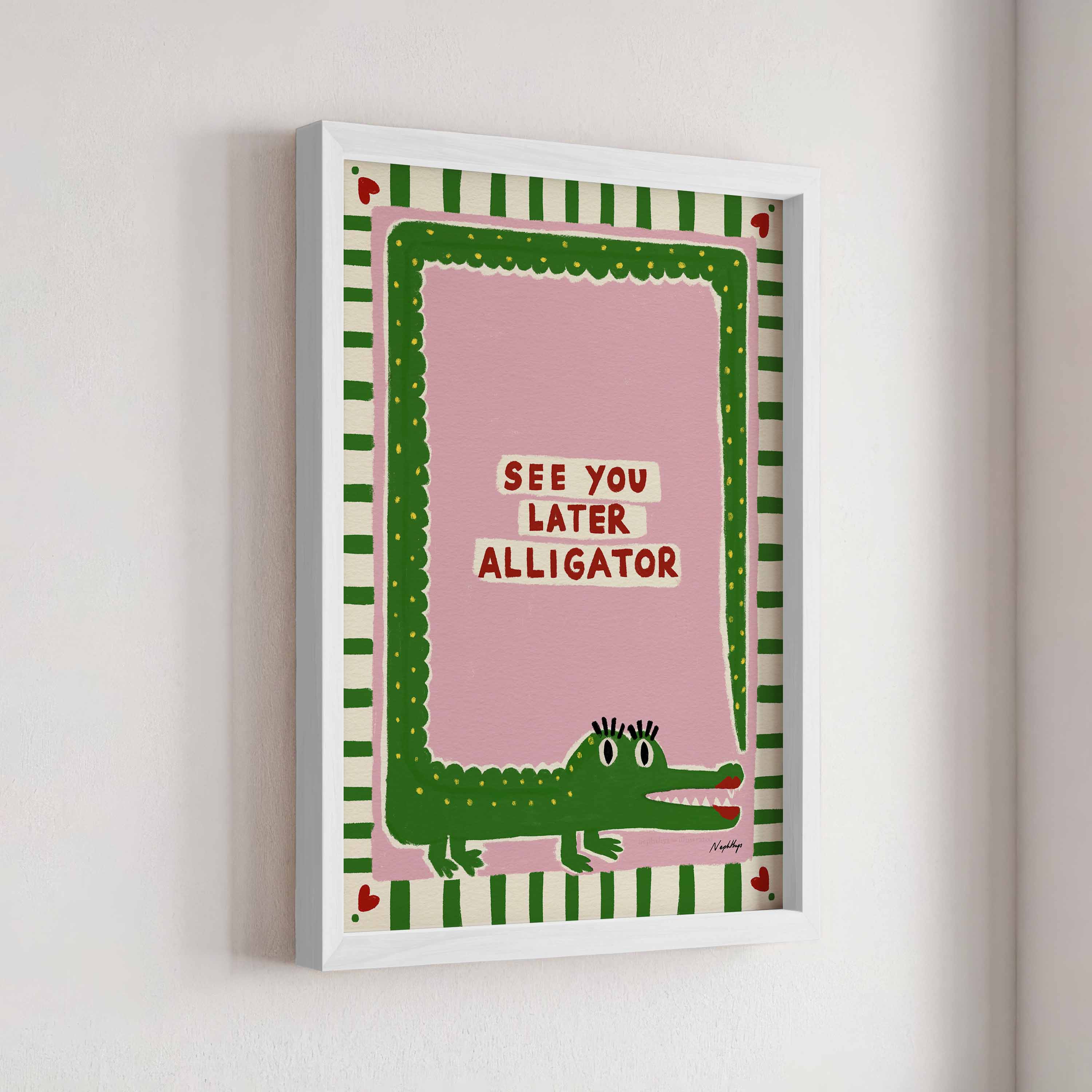 Nephthys Illustrated Poster, See You Later Alligator - A4