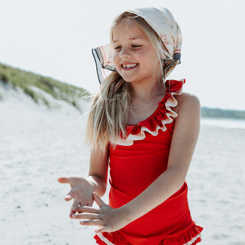 Konges Sløjd UV Swimsuit, Cerise Barbados cherry – Sizes 92–134 cm