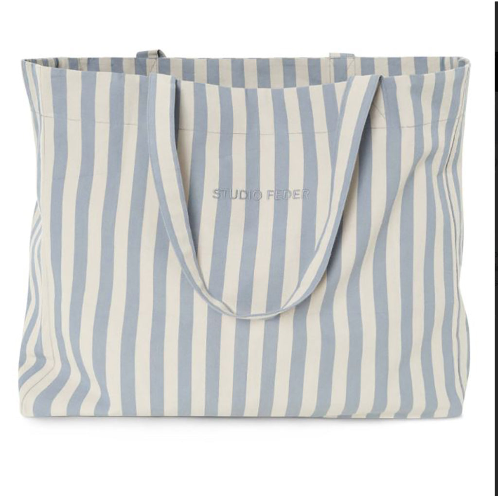 Studio Feder Hanna Tote Bag, Pale Blue Stripe