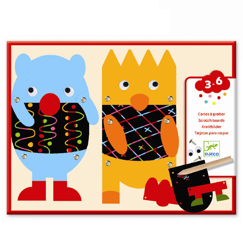 Djeco scratch kort, Små monstre