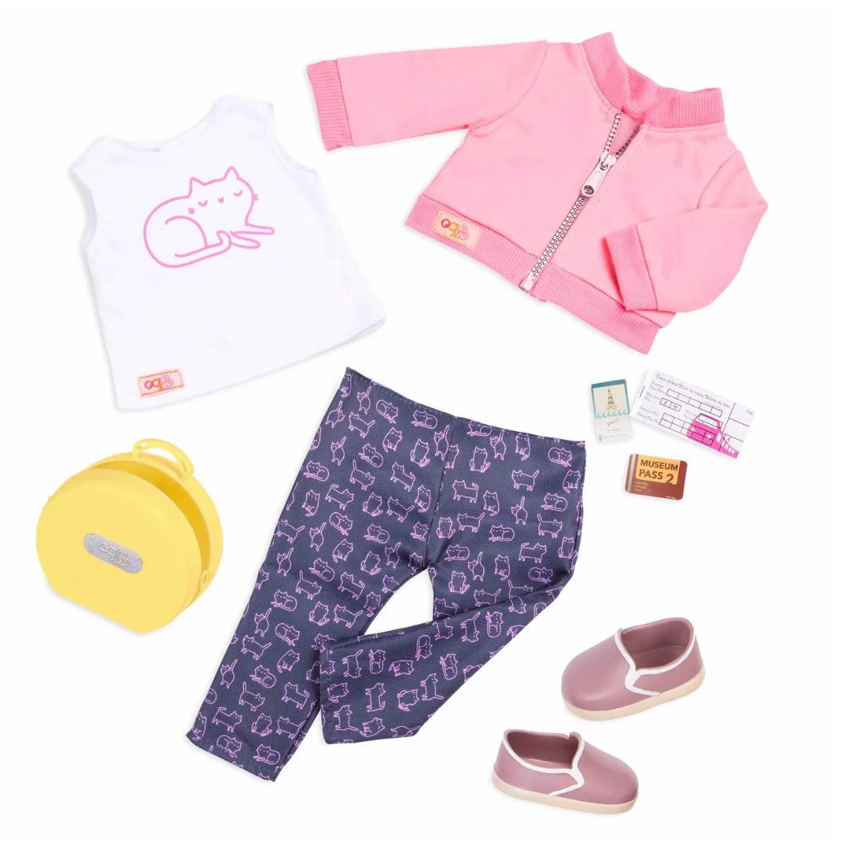 "Our Generation Deluxe Doll Clothing, Jacket and Cat T-Shirt"