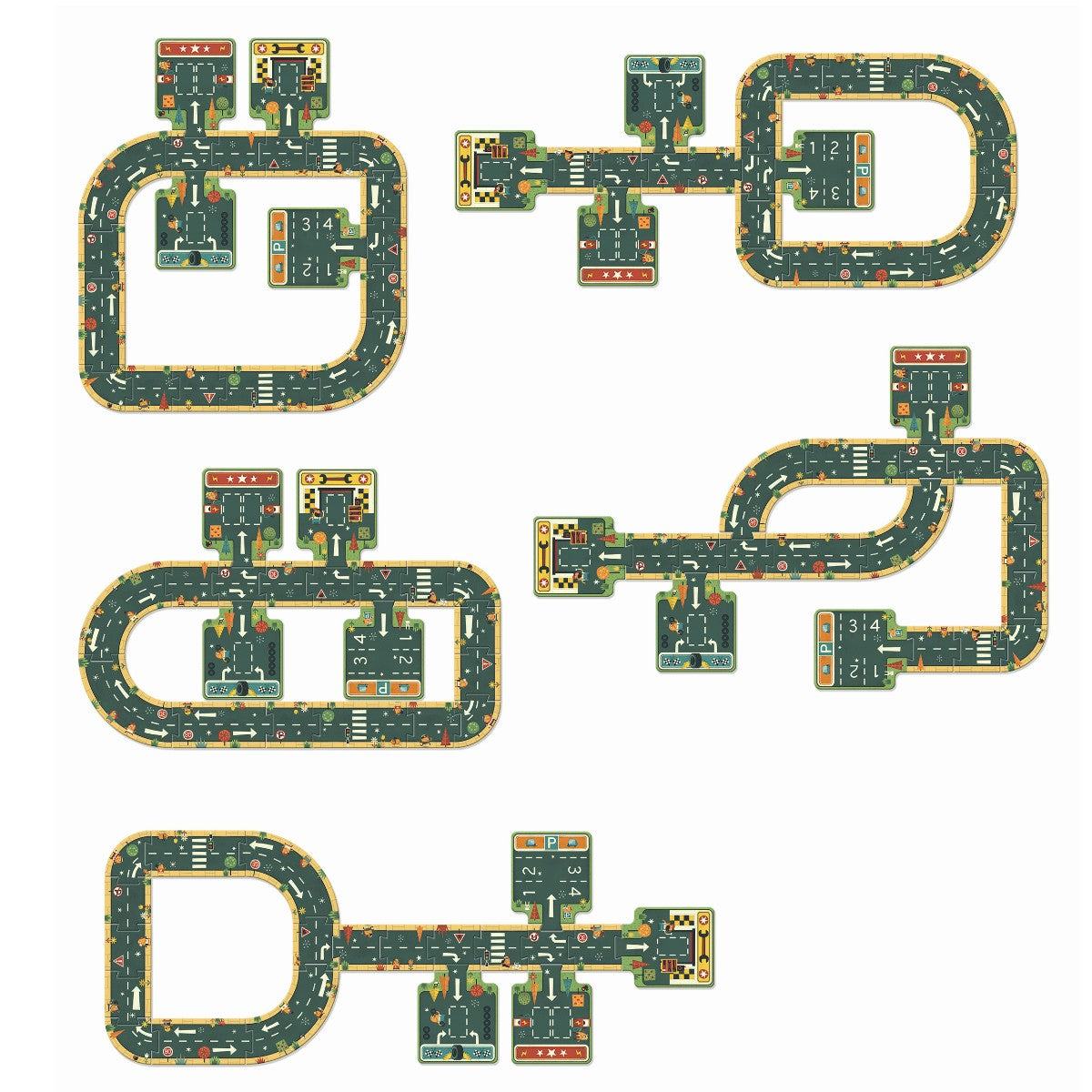 Djeco Floor Puzzle, Roadways for Cars