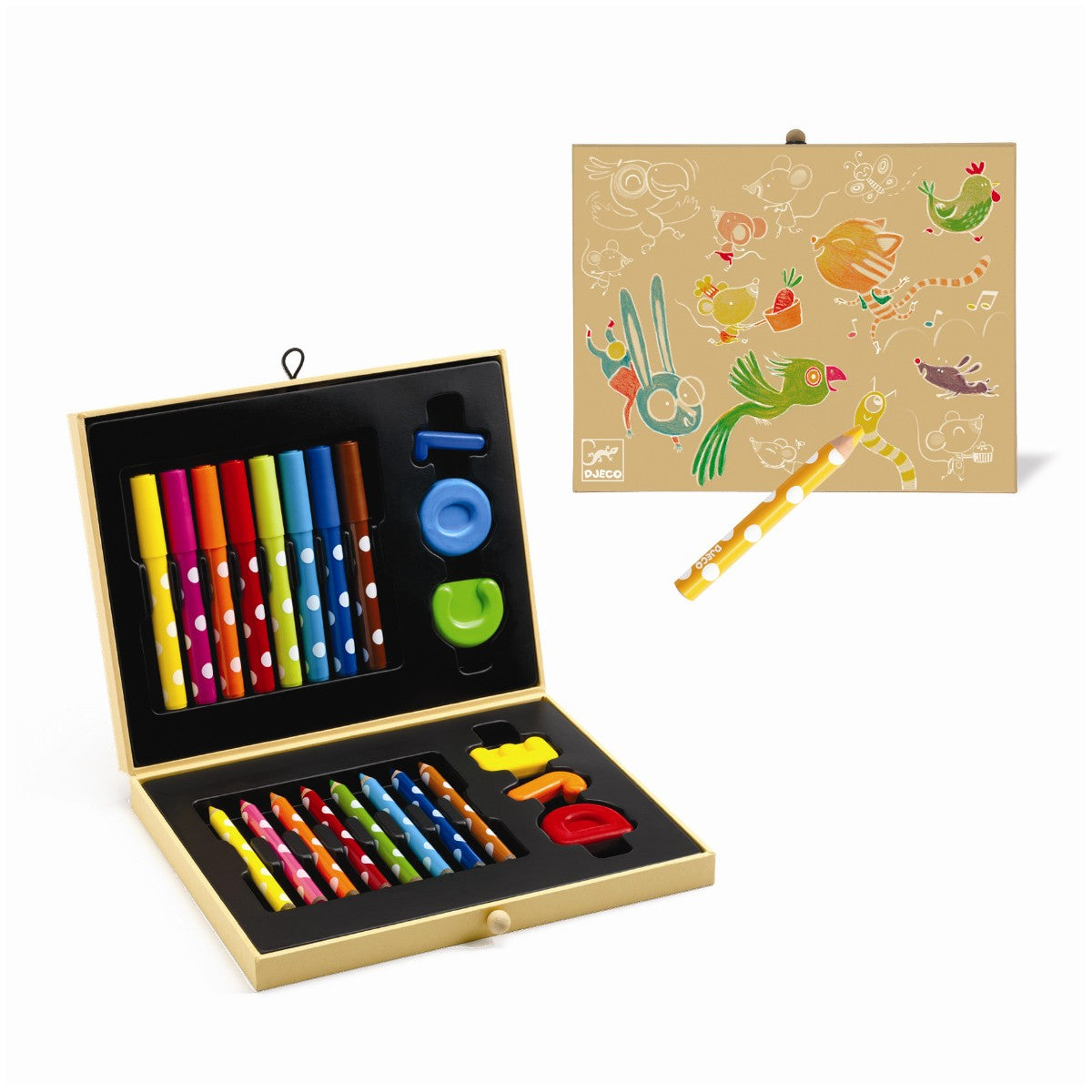 Djeco Creative Suitcase for Young Children, Drawing Set