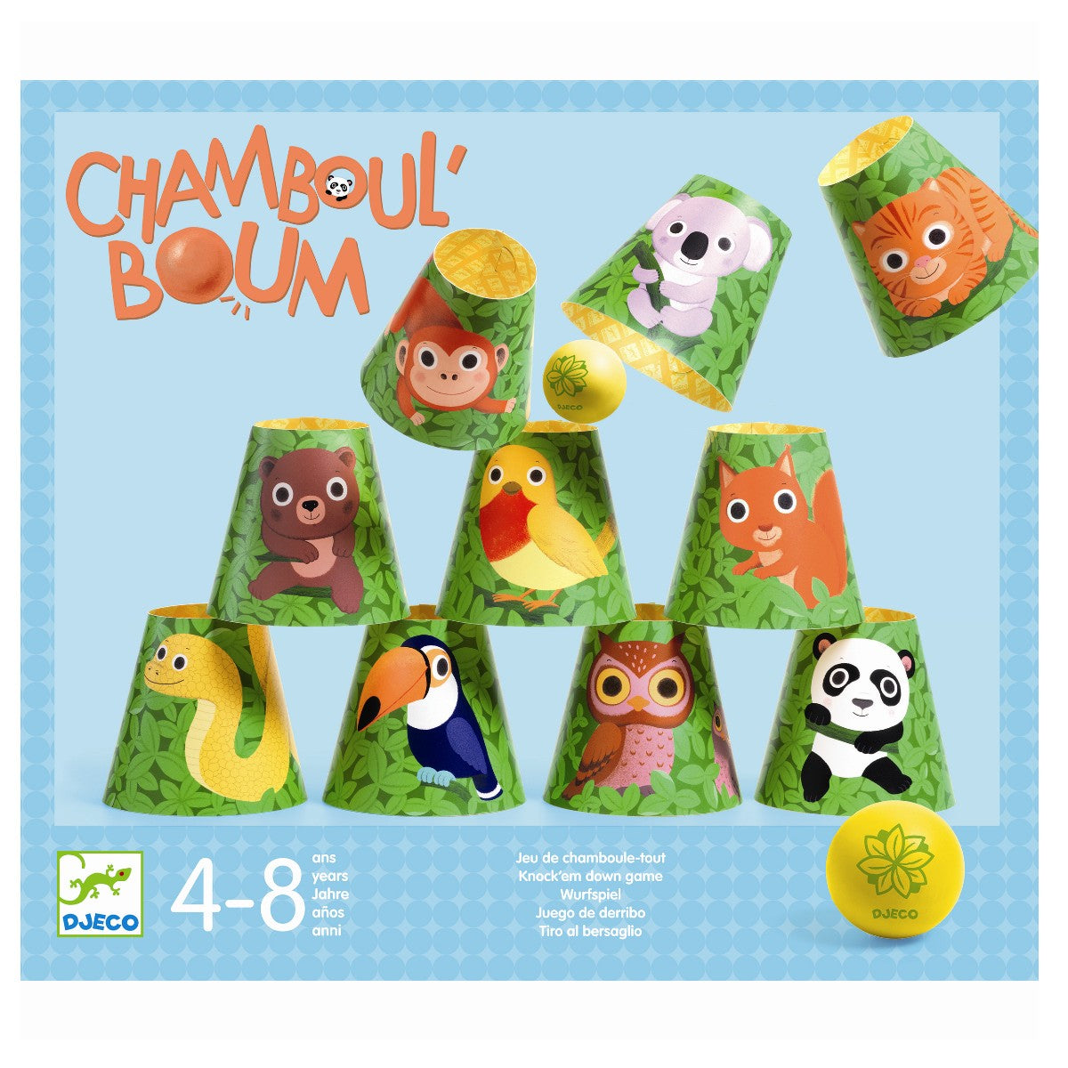 Djeco Stack and Tumble Game, Knock Down the Pins