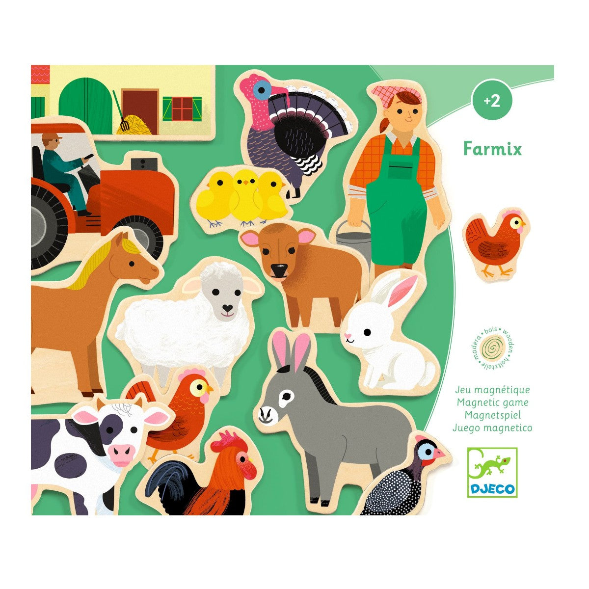 Djeco magneter i træ, Farmix