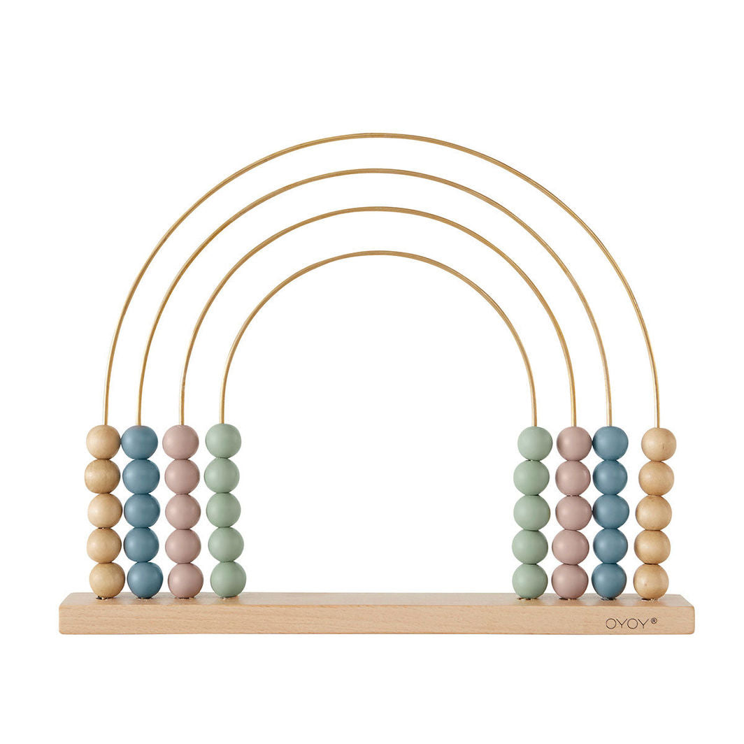 OYOY Wooden Toy, Abacus Rainbow Bead Frame - Nature