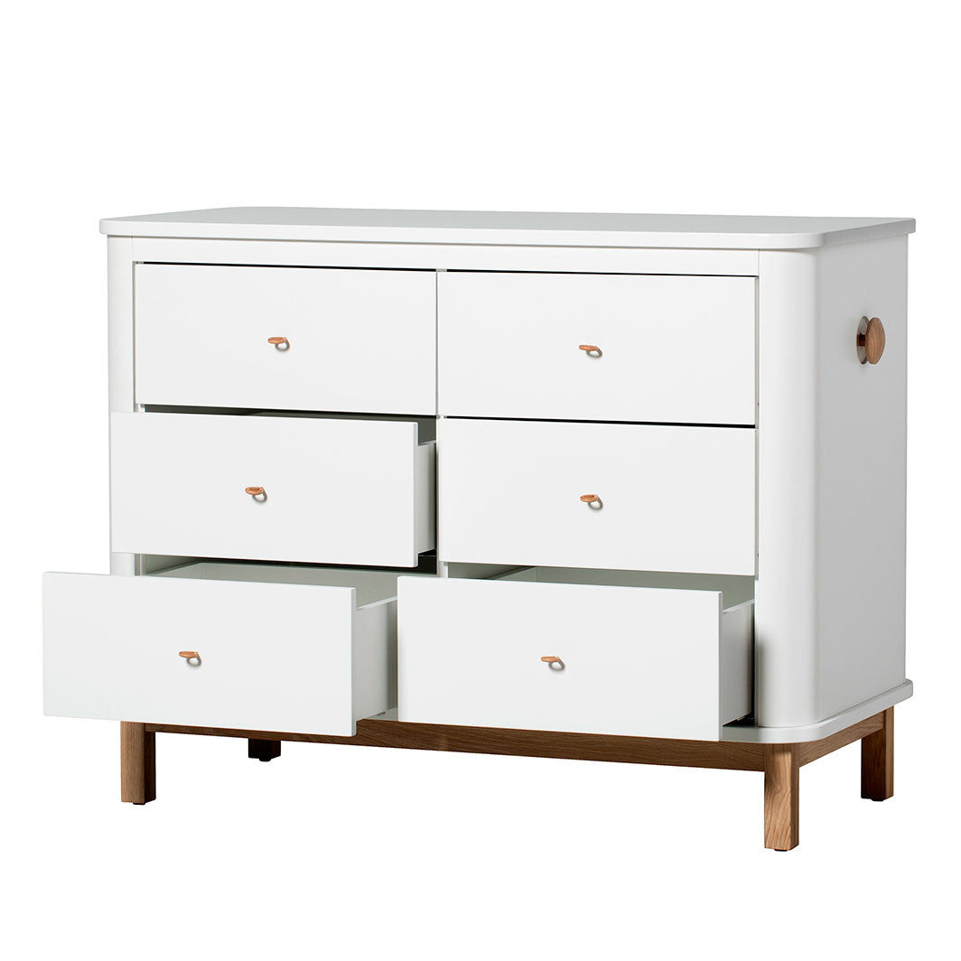 Oliver Furniture Wood Chest of Drawers with 6 Drawers – White/Oak