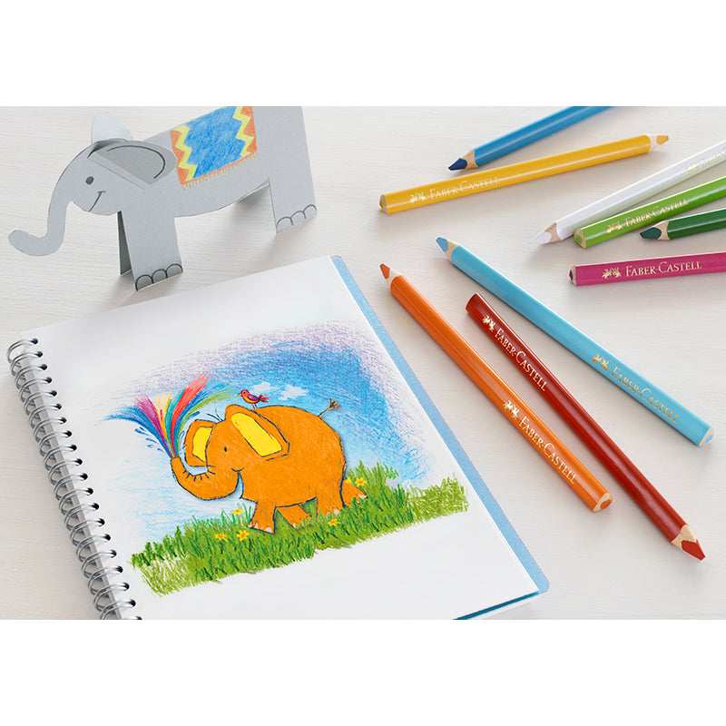 Faber-Castell, 24 Triangular Jumbo Colored Pencils with Extra Wide Tips