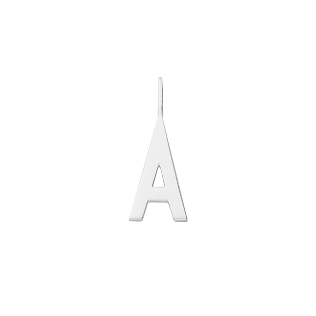 Design Letters Jewelry Pendant, 16mm Matte Silver Letter - A-Z