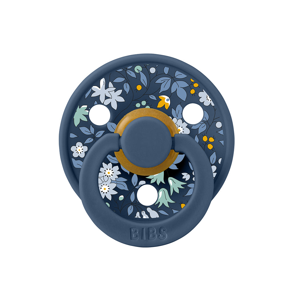 Bibs Liberty, 2-Pack Color, Natural Rubber Pacifiers, Size 2 - Chamomile Lawn - Baby Blue Mix