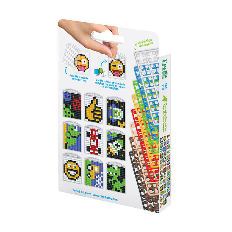 Pixel Mosaic Keychain, Mini Mosaic Beads, Set of 3 - Cool