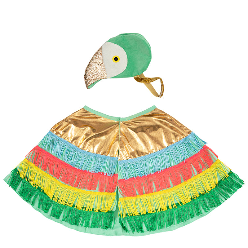 Meri Meri Animal Costume, Parrot Cape Set - Size 3-6 Years