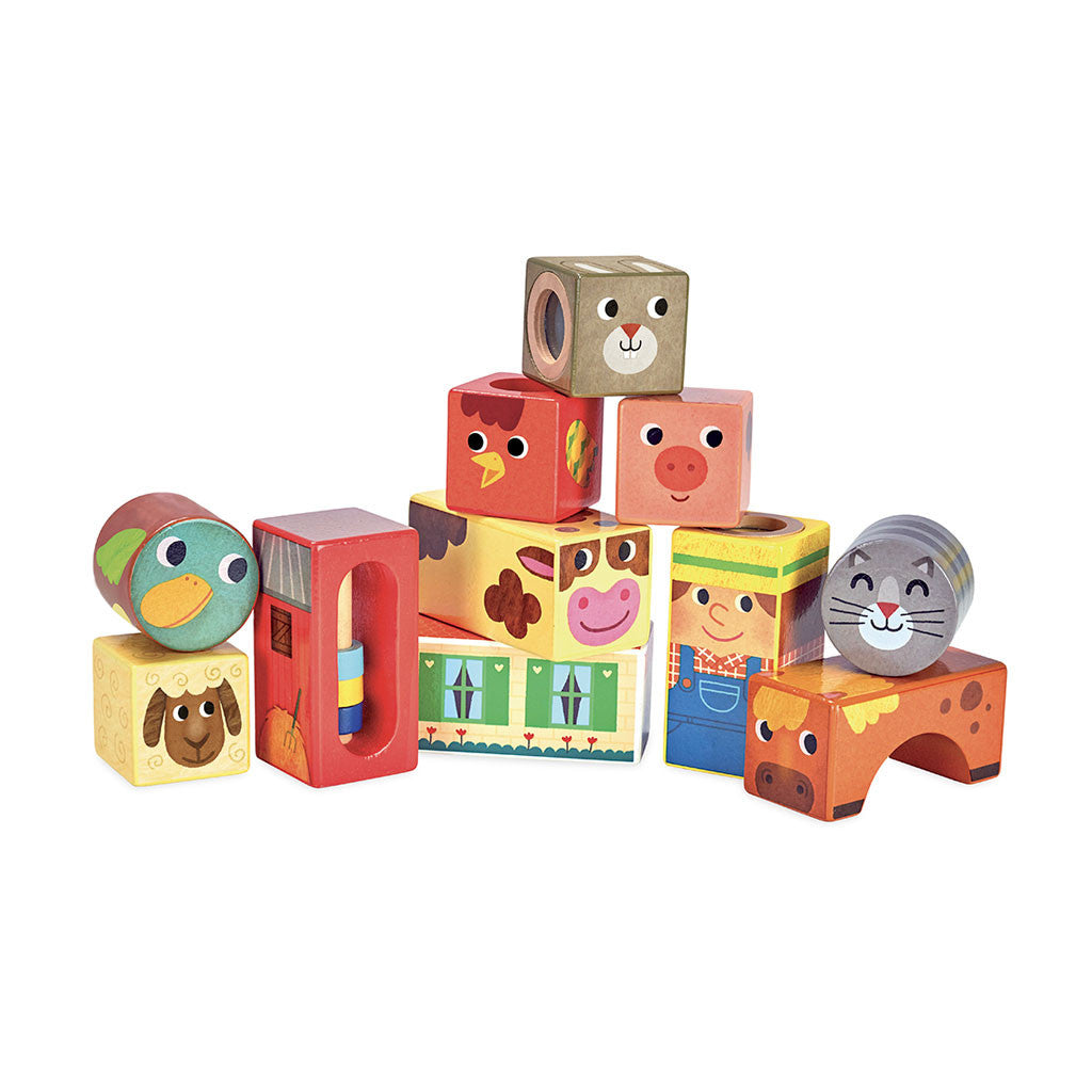 Vilac klodser i træ m. lyd - bondegård