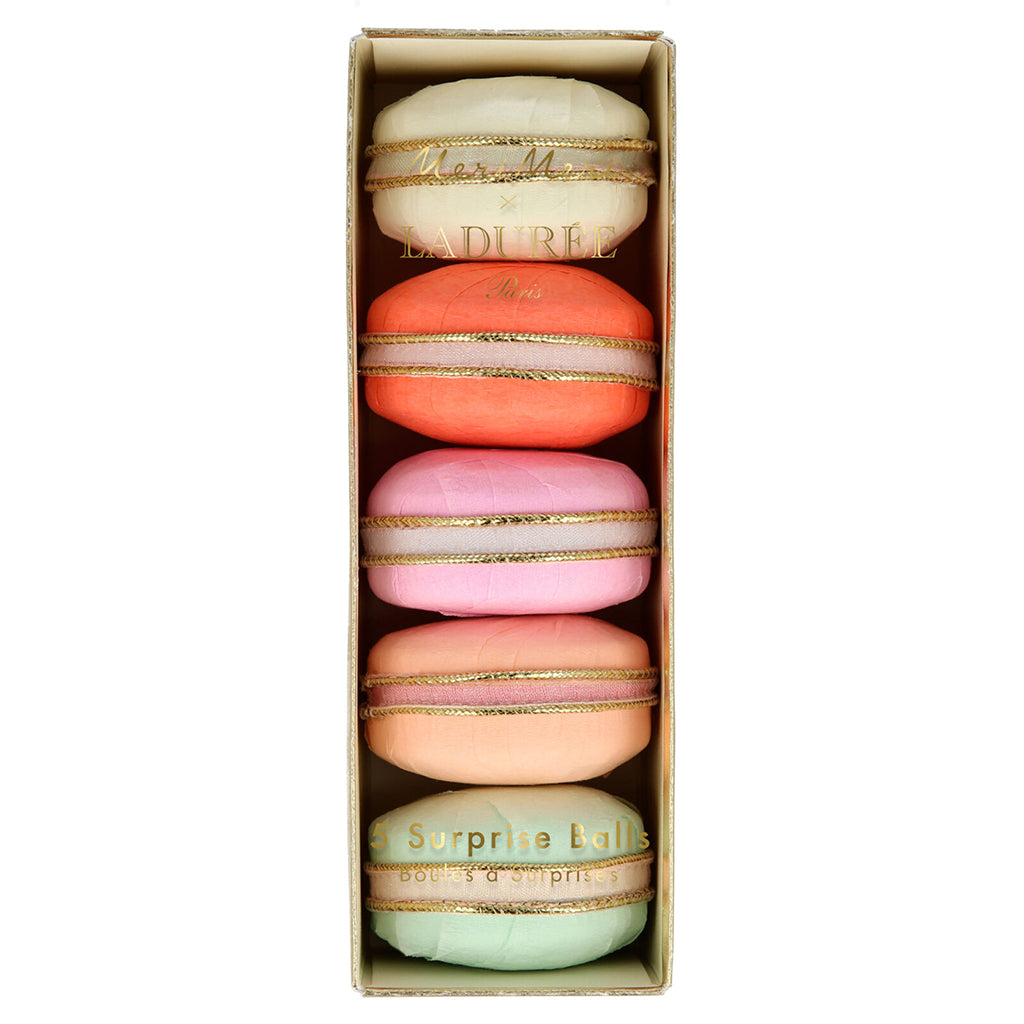 Meri Meri Ladurée Paris bordpynt, overraskelses macarons - 5 stk