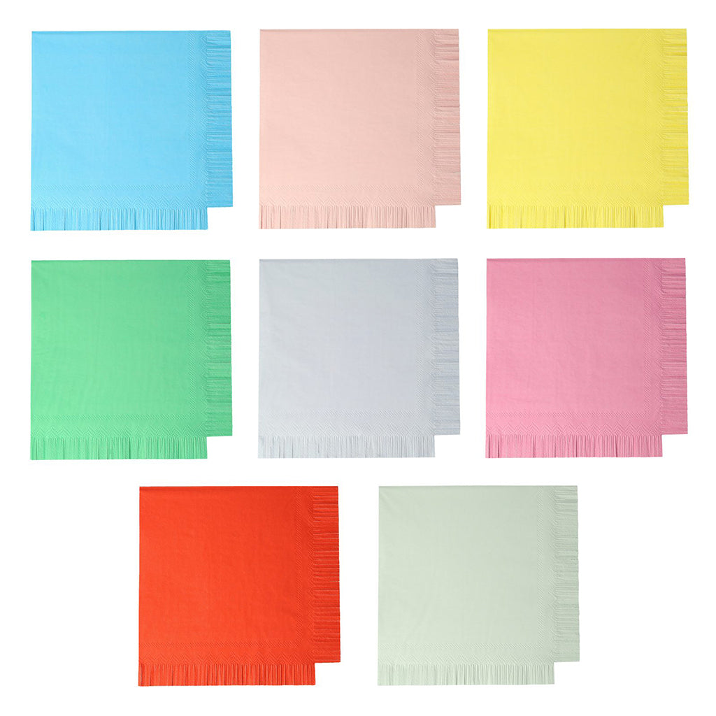 Meri Meri servietter str. S, Klare farver - 8 stk.