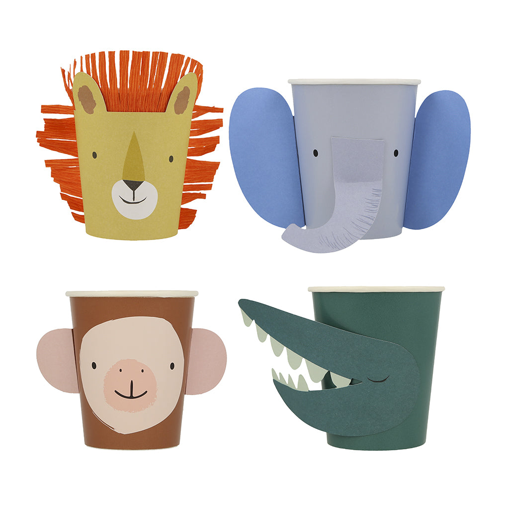 Meri Meri Paper Cups, Animal Parade - Set of 8