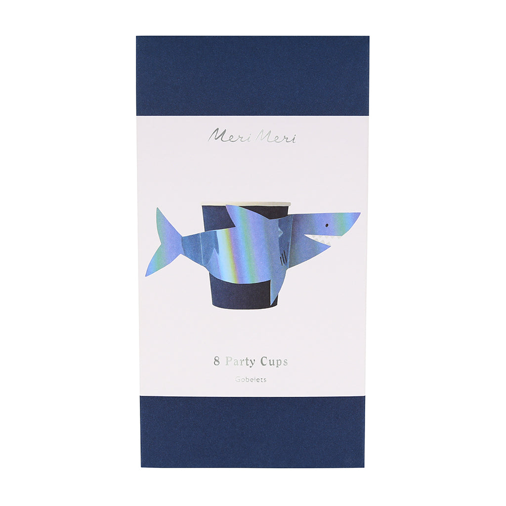 Meri Meri Paper Cups, Shark - Pack of 8