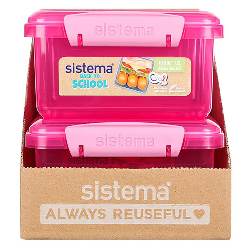 Sistema Lunch Plus Lunch Box with 1 Compartment, 1.2L - Pink
