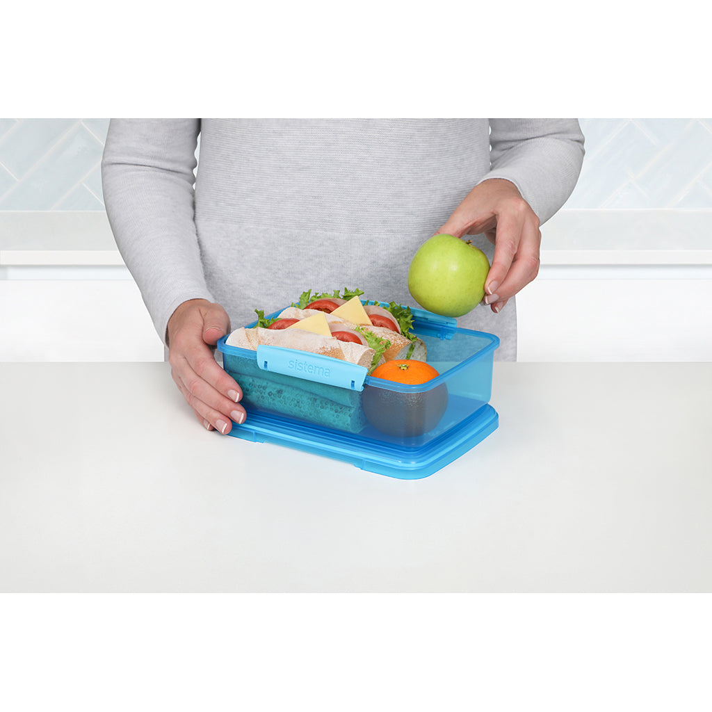 Sistema Coloured Lunch Box with 1 Compartment, 2L - Blue