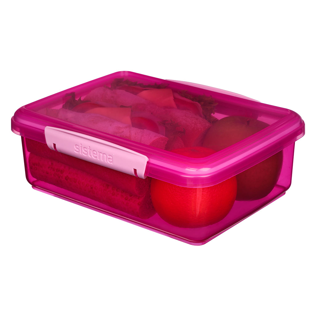 Sistema Coloured Lunch Box with 1 Compartment, 2L – Pink
