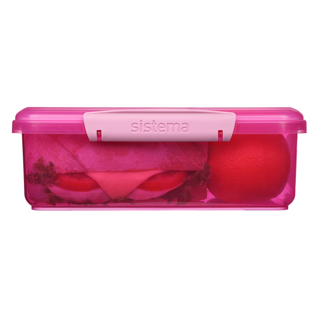 Sistema Coloured Lunch Box with 1 Compartment, 2L – Pink