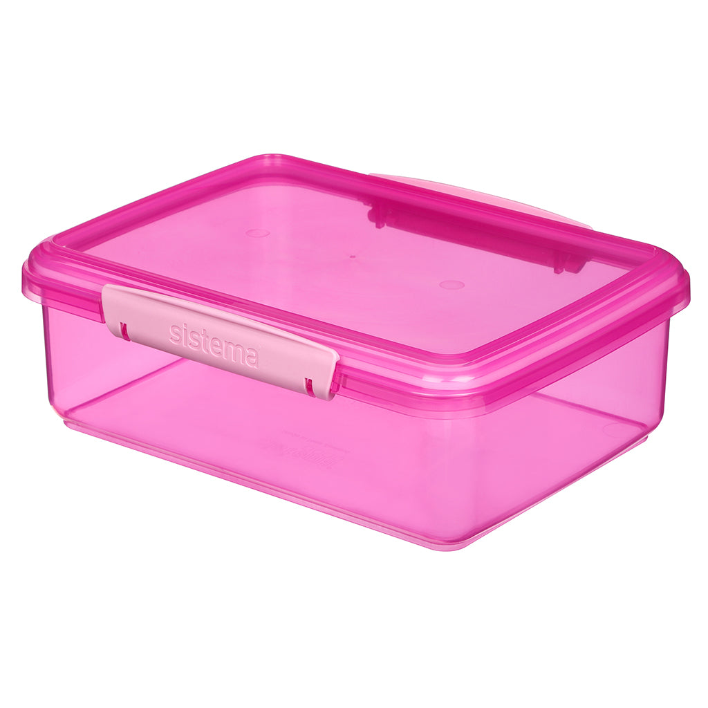 Sistema Coloured Lunch Box with 1 Compartment, 2L – Pink