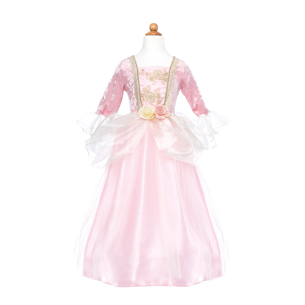 Smuk lyserød prinsessekjole med flæser, og skørt i flere lag fra Great Pretenders. Udklædningstøj