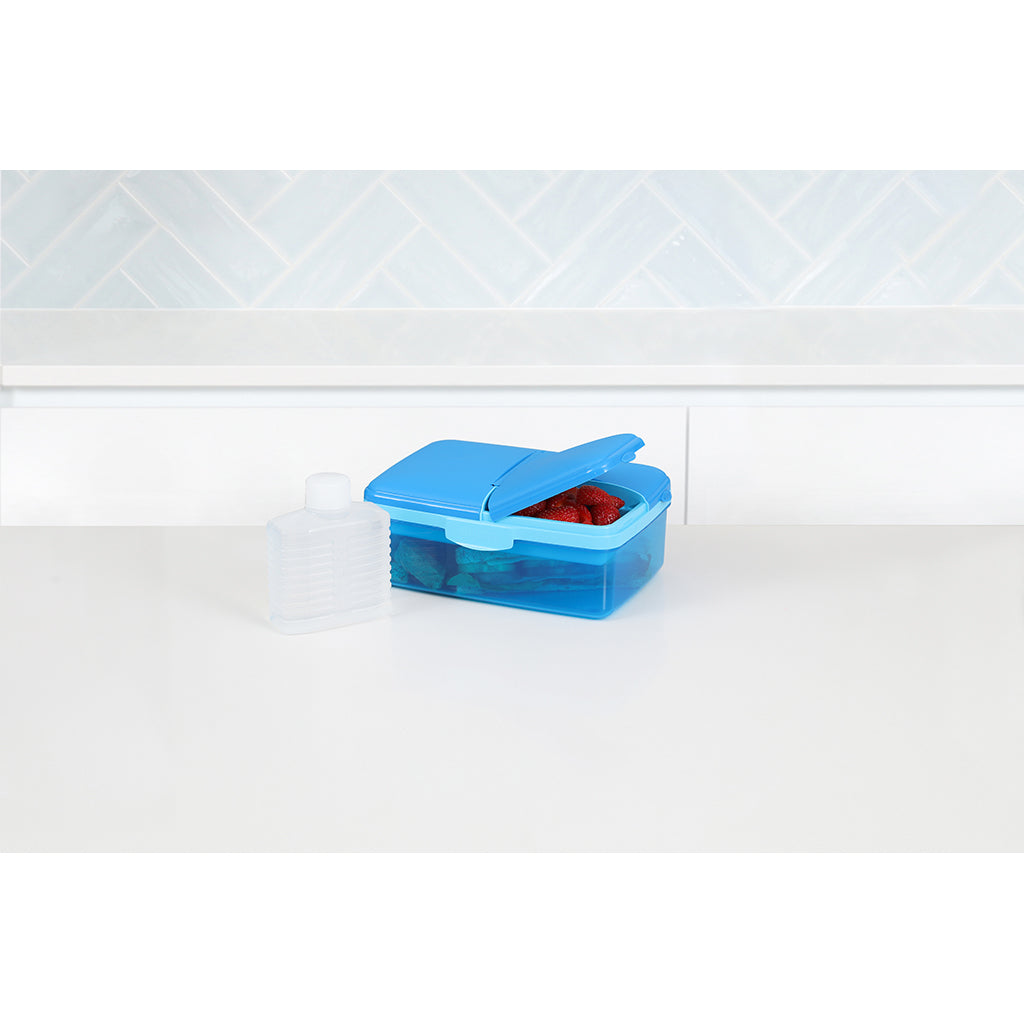 Sistema Lunchbox and Water Bottle Set, Slimline Quaddie 1.5 L - Blue