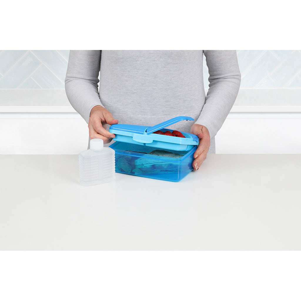 Sistema Lunchbox and Water Bottle Set, Slimline Quaddie 1.5 L - Blue