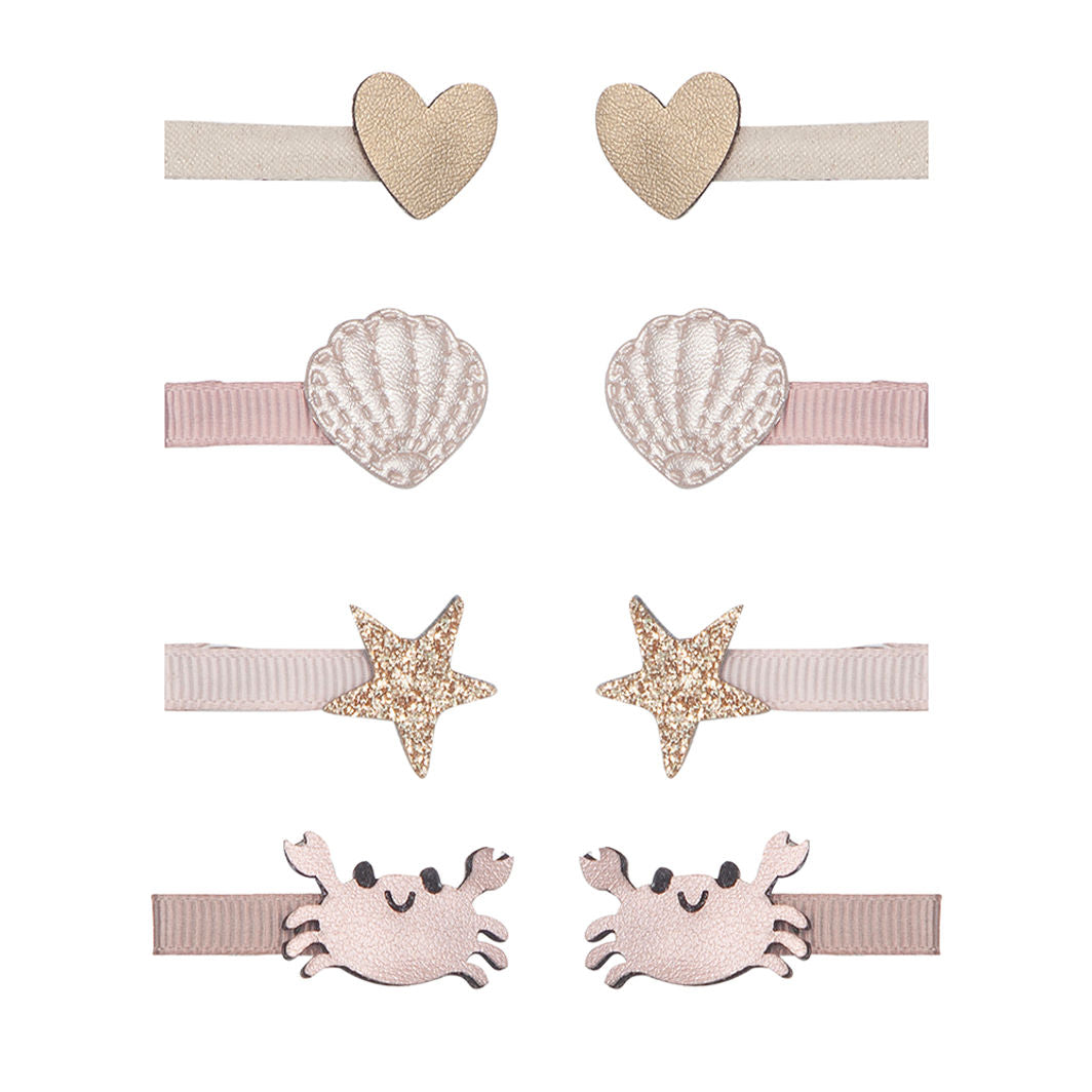 Mimi & Lula, 8 Hair Clips - Mini Cecil Crab By The Seaside