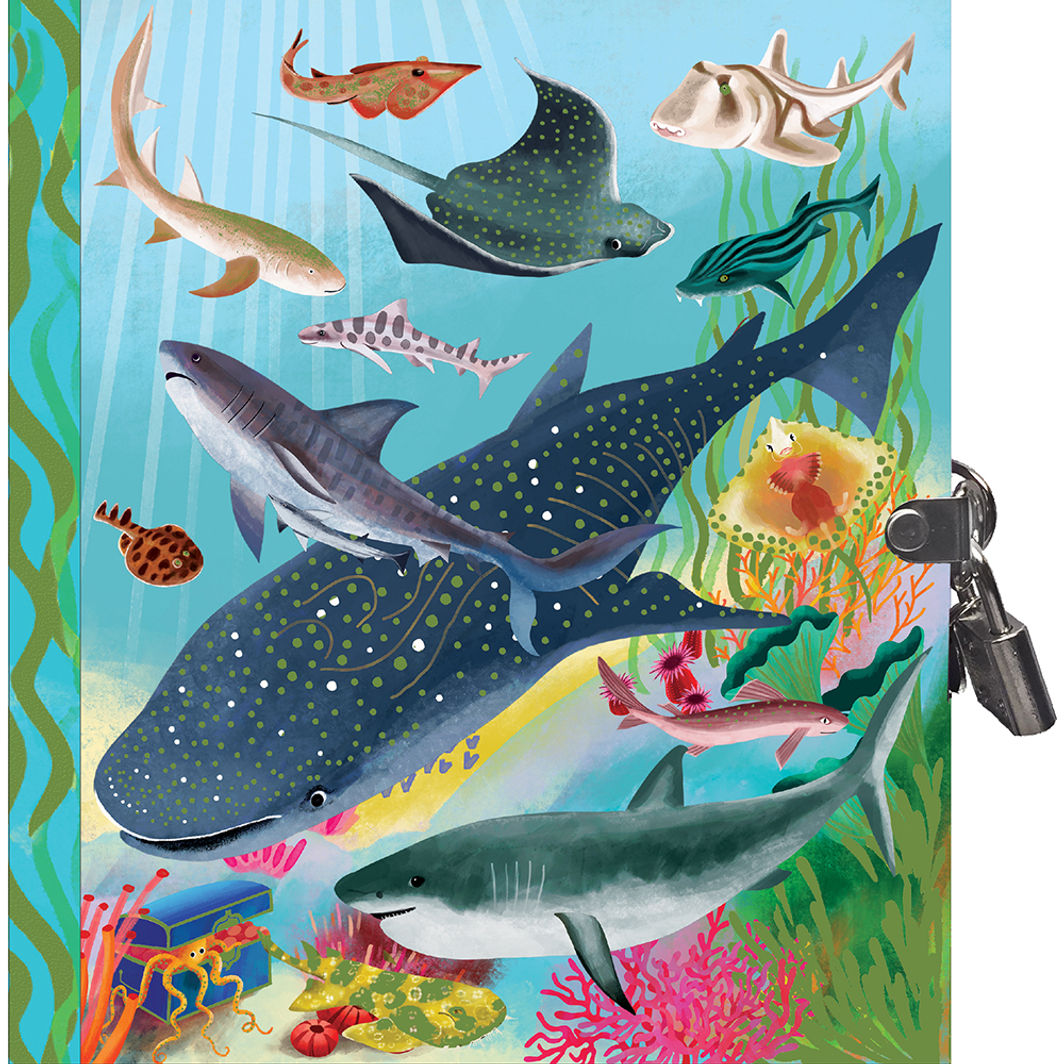 eeBoo Diary with Lock, Sharks