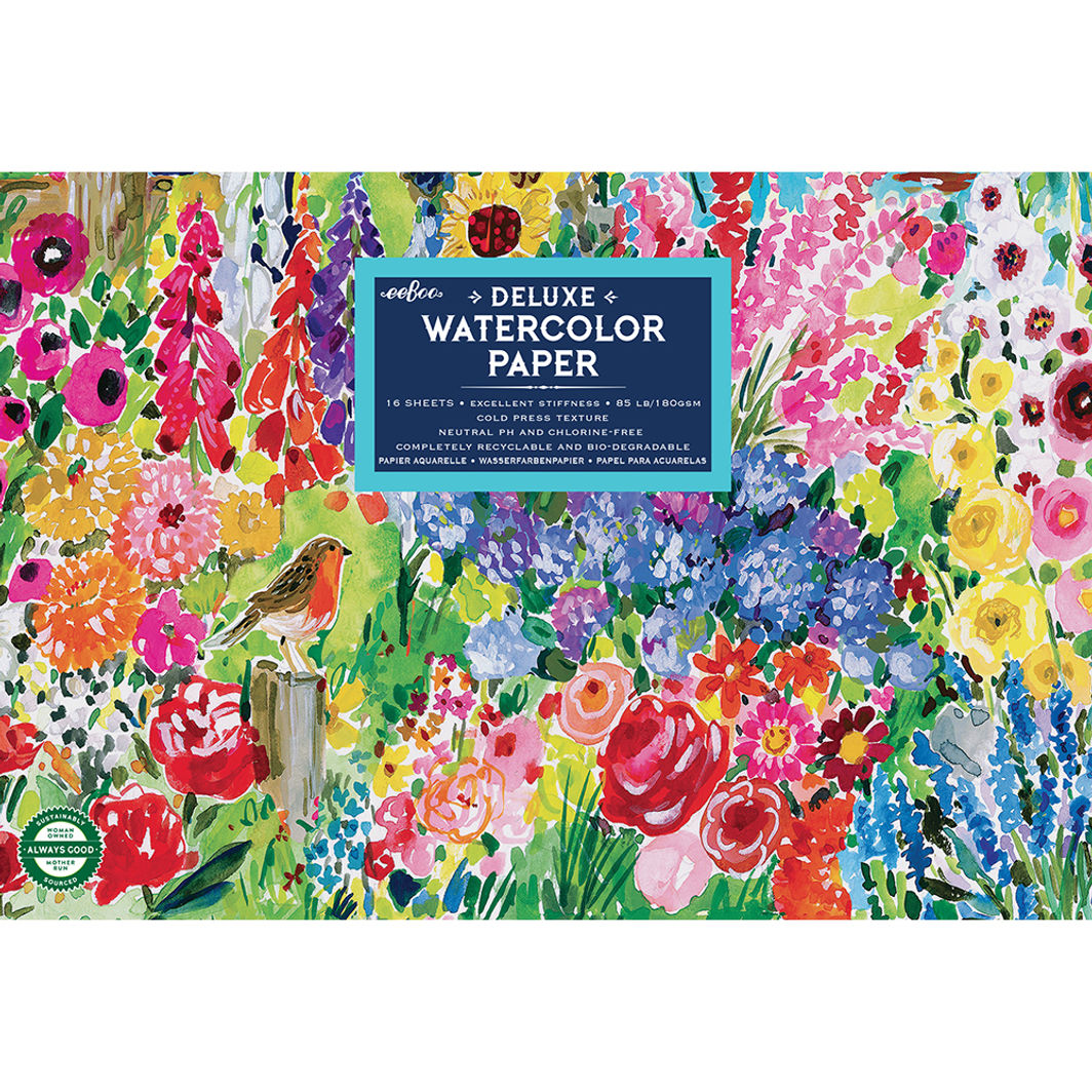 eeBoo Watercolor Paper, Seaside Garden