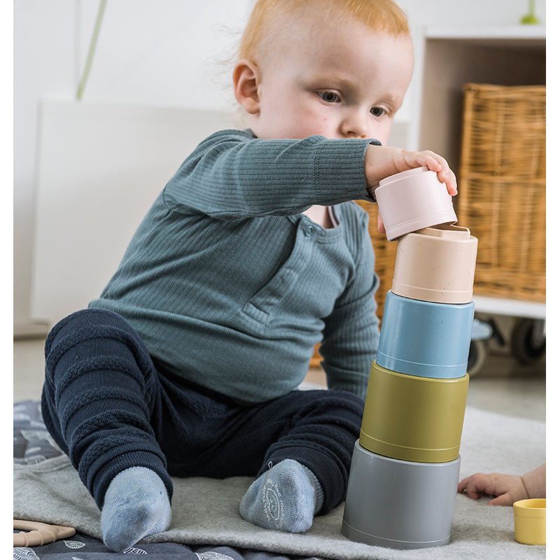 Dantoy Bioplastic Tiny Stacking Cups, Swan Label - From 6 Months