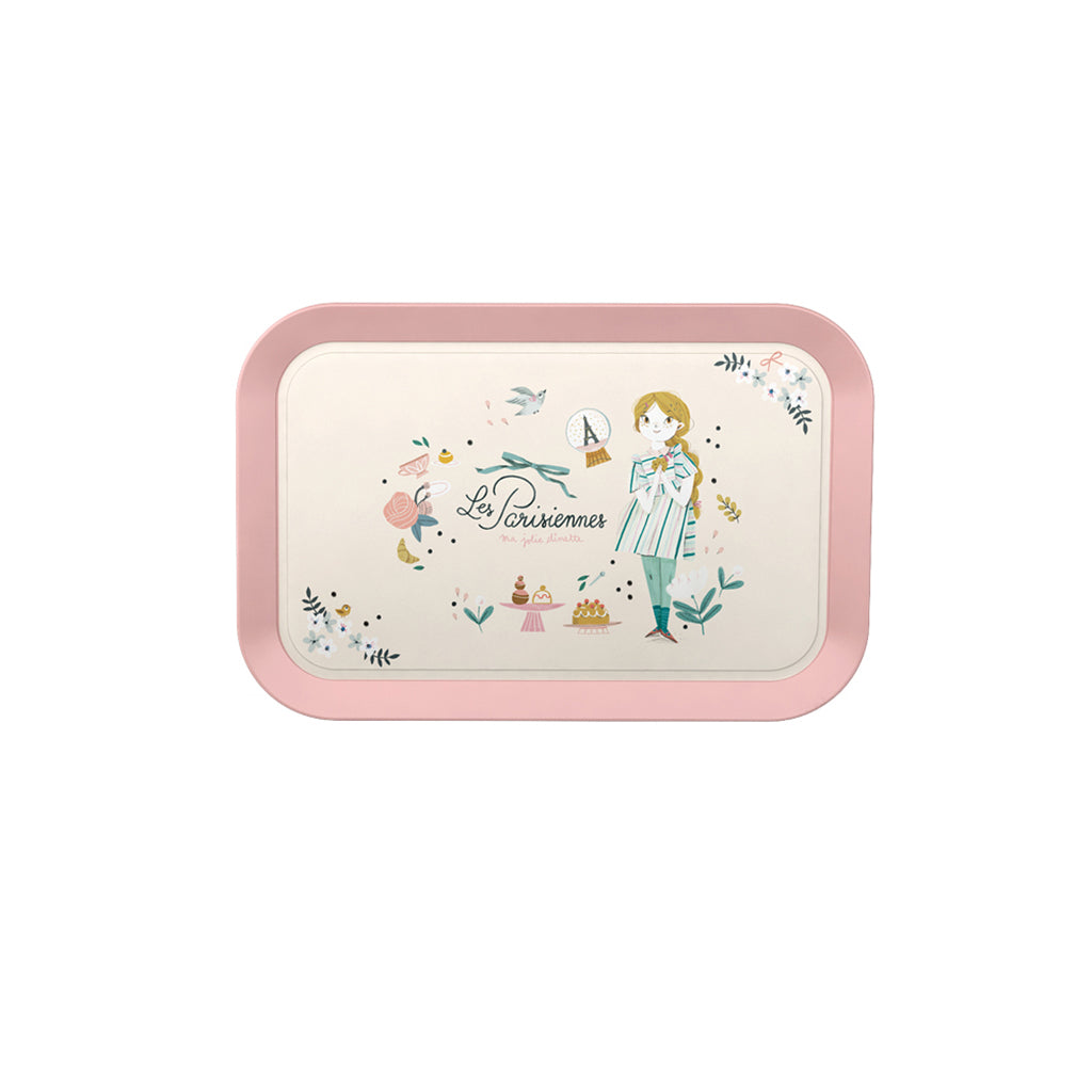 Moulin Roty Suitcase with Tea Set, 14 Pieces - Les Parisiennes