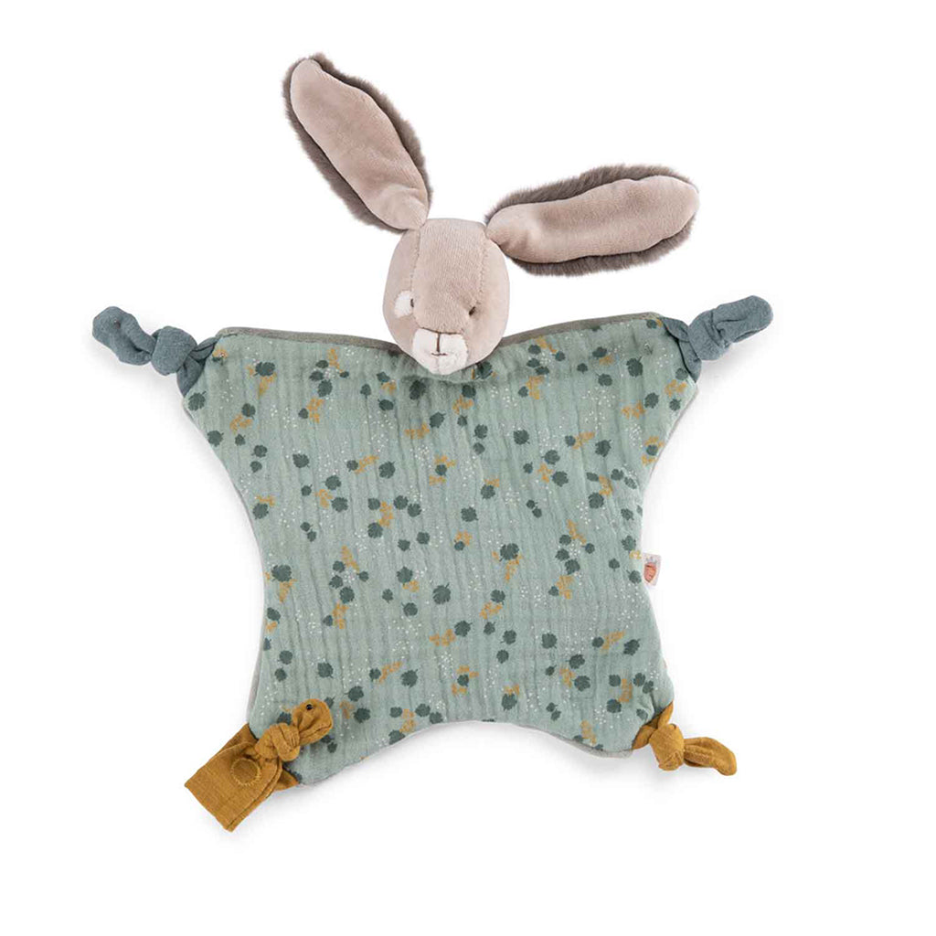 Moulin Roty Comfort Blanket, Bunny Muslin - Sage