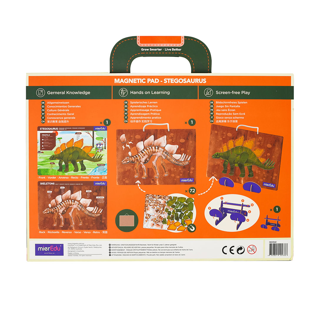 mierEdu, Magnetic Playboard/Puzzle - Stegosaurus