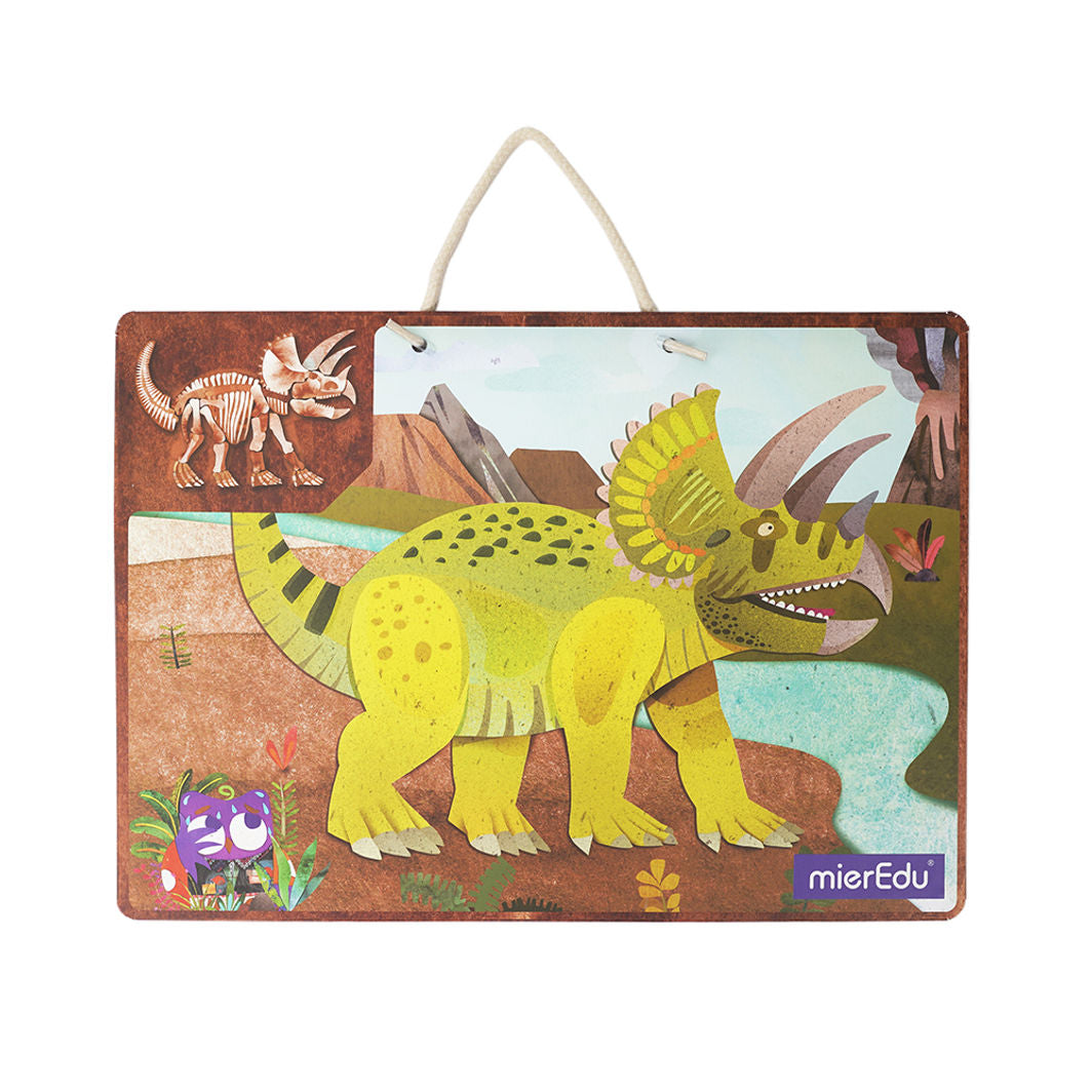 mierEdu, Magnetic Play Board/Puzzle - Triceratops