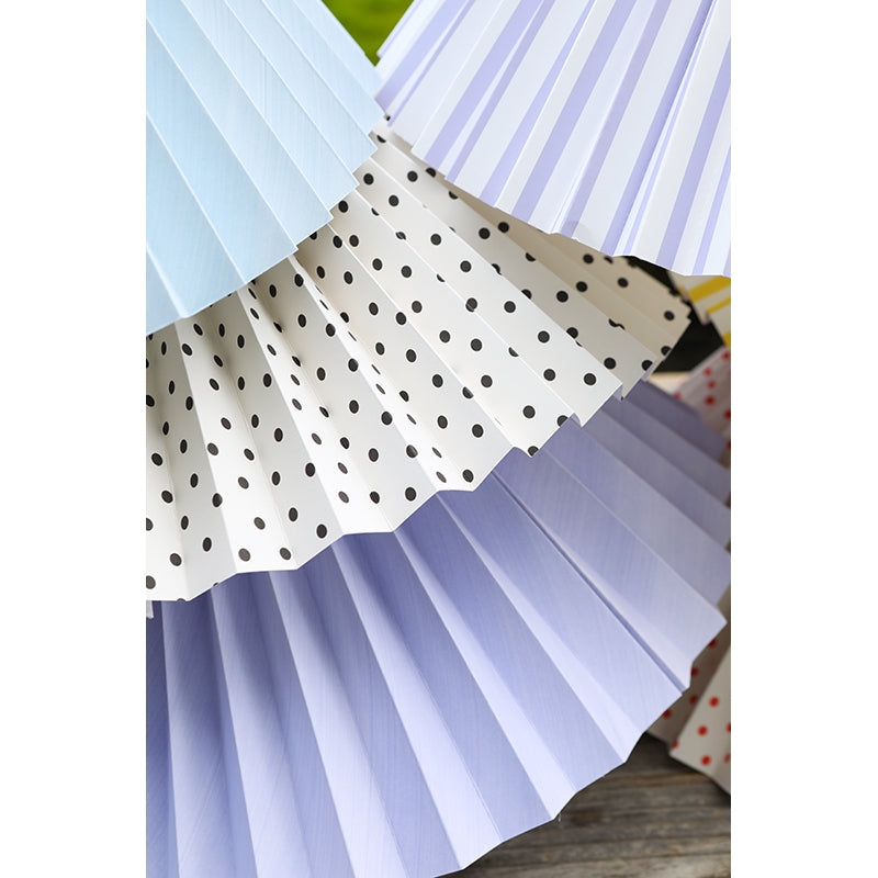 Pink Rose Ceiling Lamp with Folded Paper Shade - 32 cm - Beige with Light Pink Dots