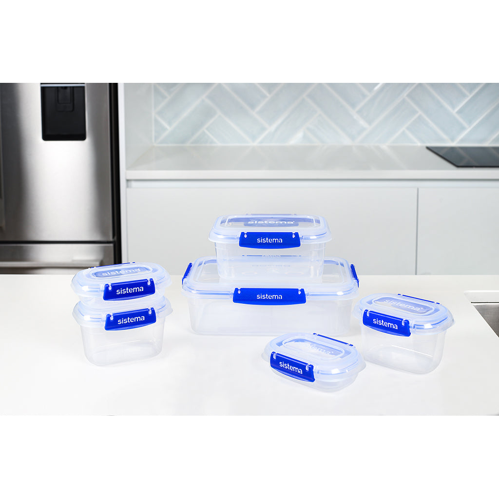Sistema Klip It Plus Lunch Box Set, Pack of 6