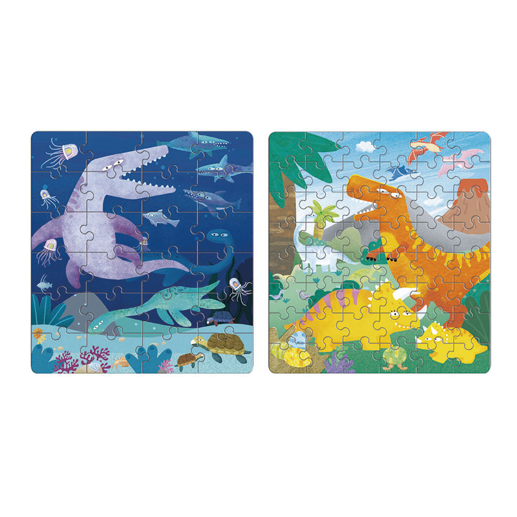 mierEdu, Magnetic Puzzle 24+48 pcs - Dinosaurs