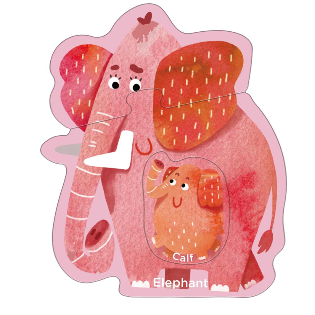 mierEdu, Puzzle 8x3 pcs - Step 1 - Animal Babies and Parents