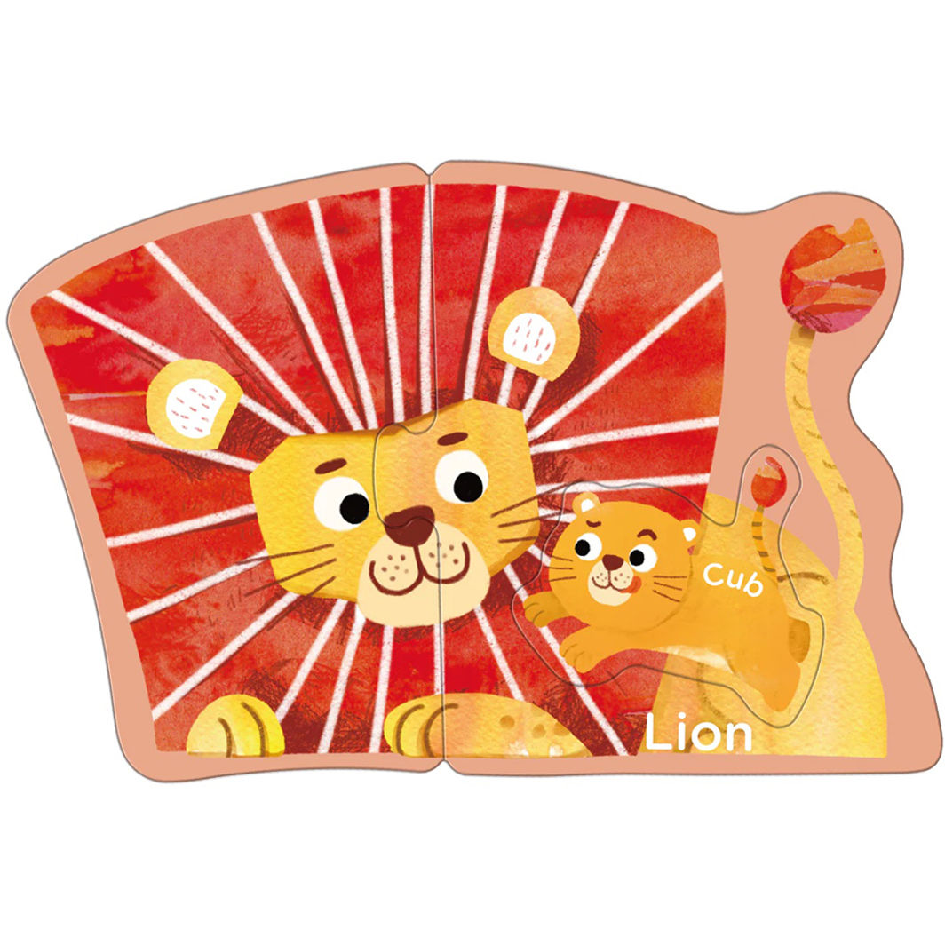 mierEdu, Puzzle 8x3 pcs - Step 1 - Animal Babies and Parents