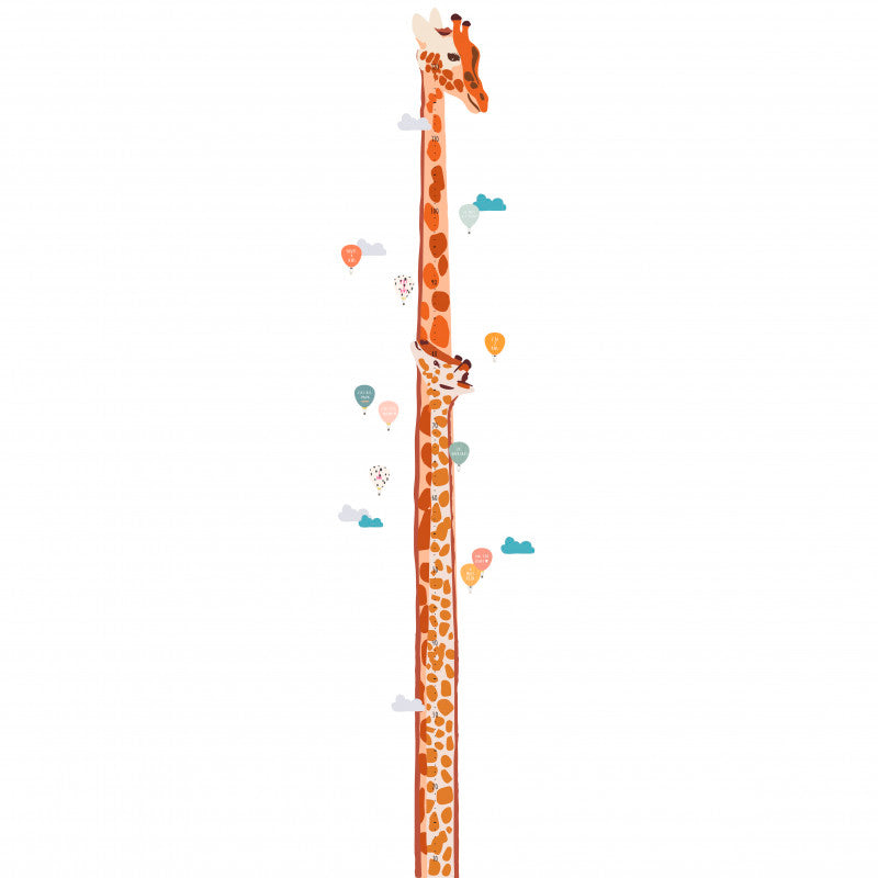 Mimi Lou Wall Sticker, Height Chart - Safari with Danish Text