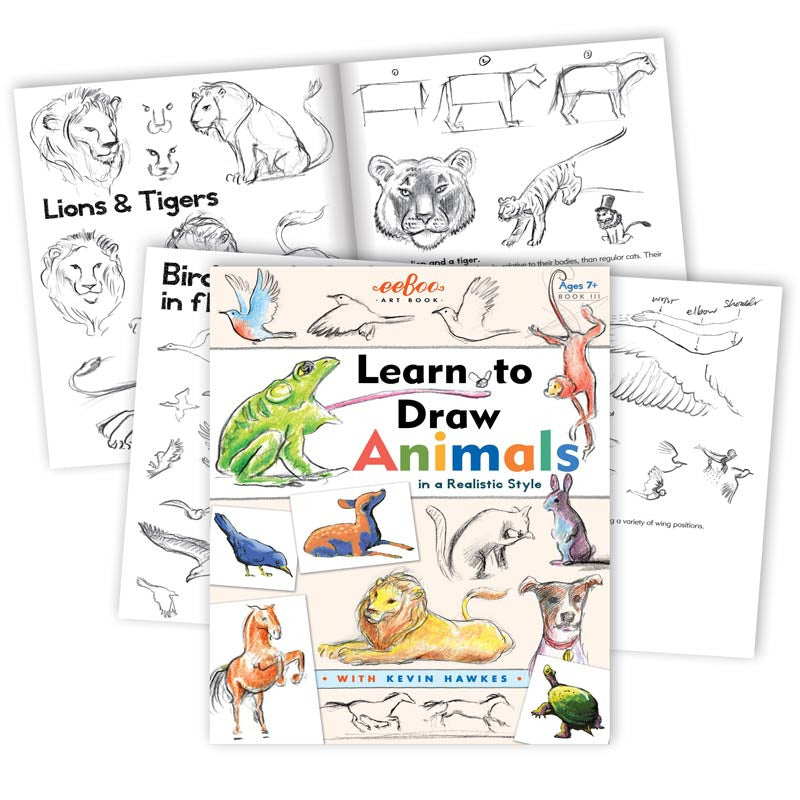 Artbook, lær at tegne dyr - for børn fra 7 år